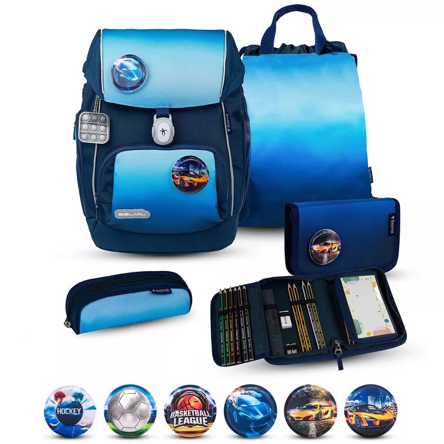 Belmil Schulranzen Premium Comfy Plus Set 5-teilig Blue Navy