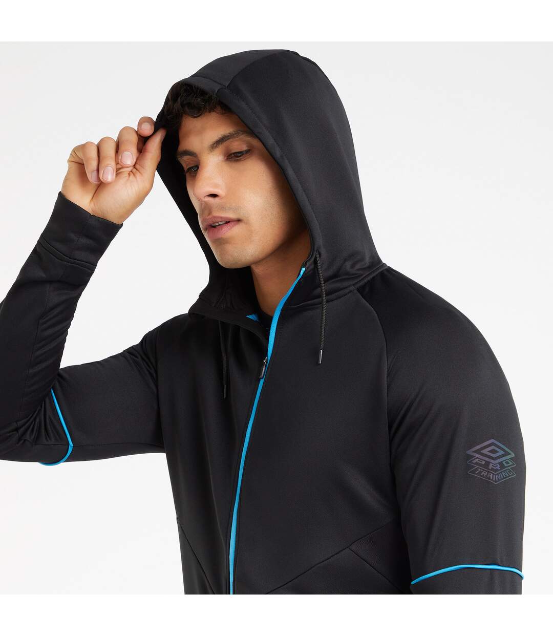 Umbro - Veste à capuche PRO TRAINING - Homme (Noir / Bleu vif) - UTUO1320