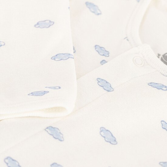 Bodyjama nuages en tubique   Blanc Marshmallow/Blanc Multico        de               Petit Bateau