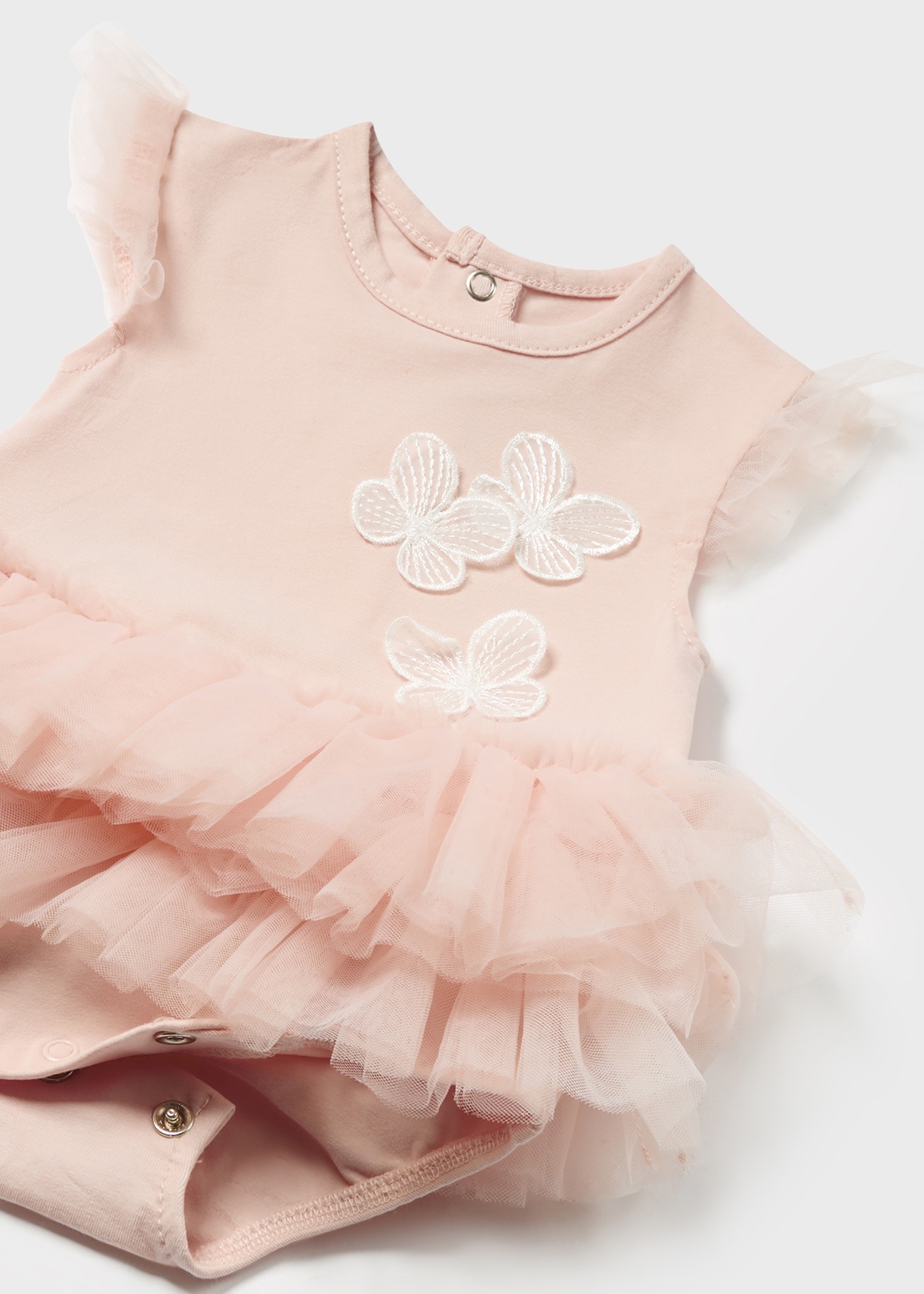 Body de algodão Better Cotton branco com tutu e faixa de cabelo para recém-nascido.