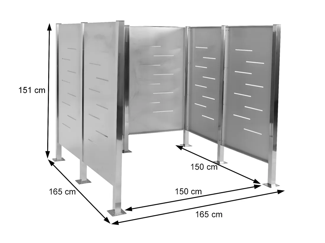 Clôture pour poubelles MCW-J55, inox