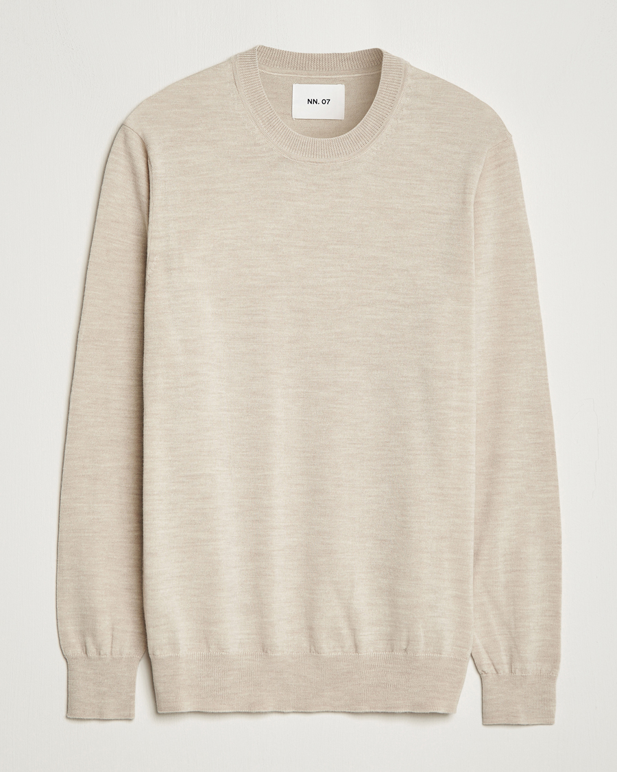 NN07 Ted Merino Crew Neck Pullover Light Khaki Melange