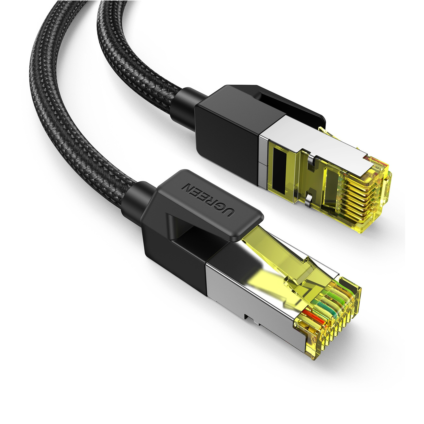 (2m) 10 Gigabit CAT 7 Ethernet LAN RJ45 Nylon Netzwerk Kabel (80423) - Schwarz