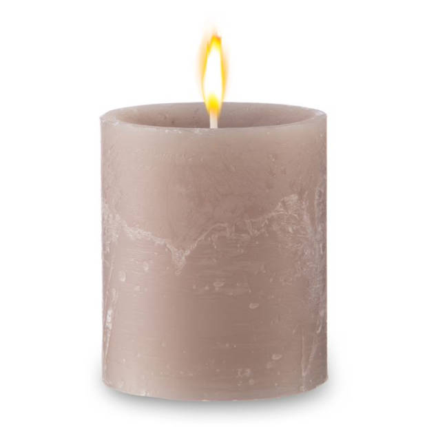 Blokker Rustieke Cilinderkaars - 7x8 cm - Beige