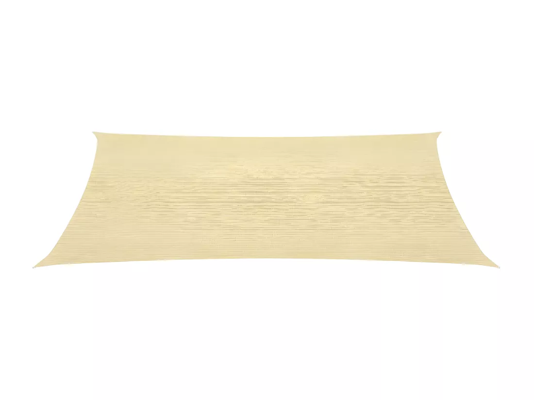 Voile d'ombrage en PEHD rectangulaire 4 x 6 m Beige