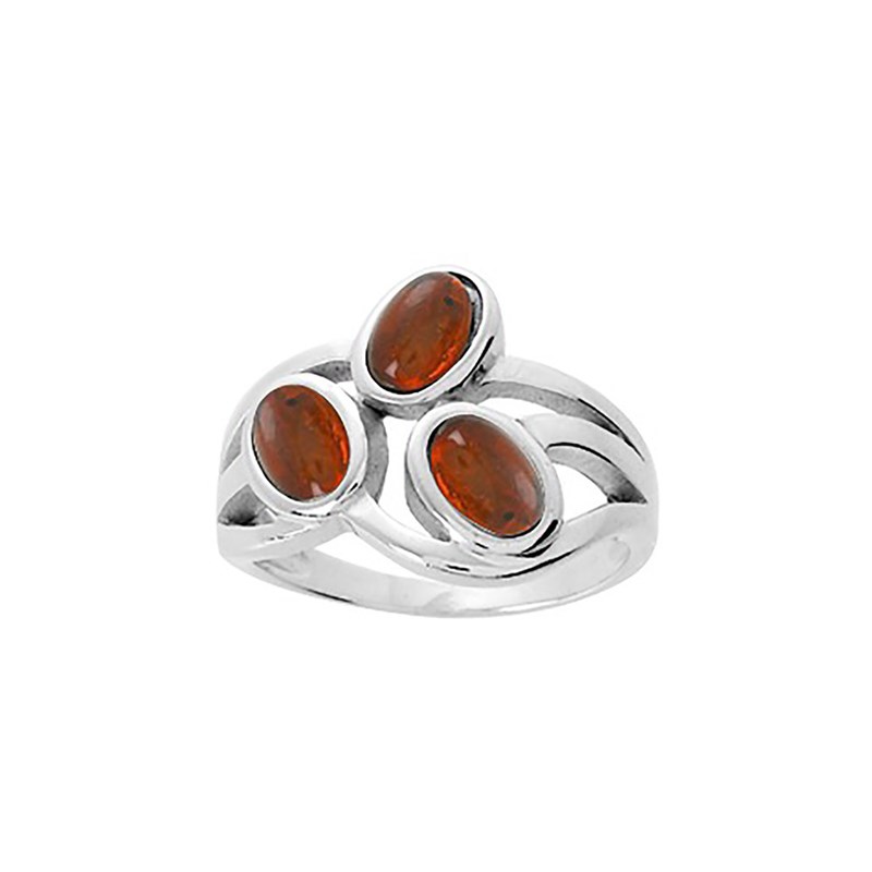 Bague femme - Ambre - Argent 925