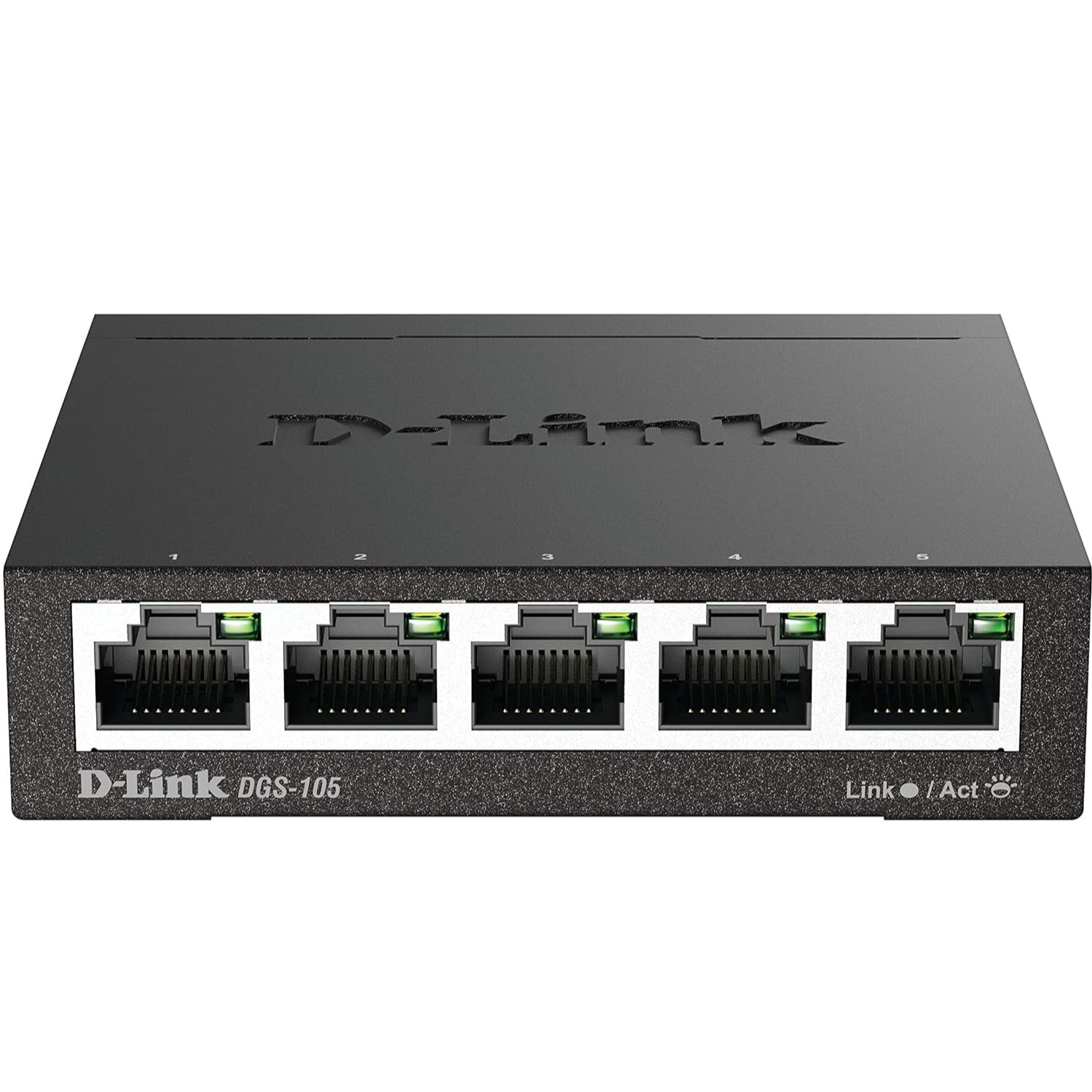 DGS-105 Desktop Switch mit 5 Ports für Netzwerk Ethernet LAN RJ45 mit Netzteil 2000 Mbit/s (DGS-105/E) - Schwarz