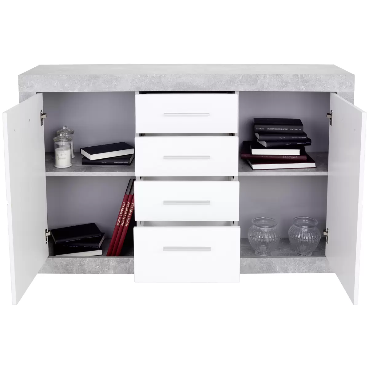 Sideboard Malta weiss,Betonoptik