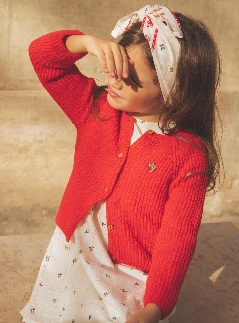 Gilet côtelé rouge