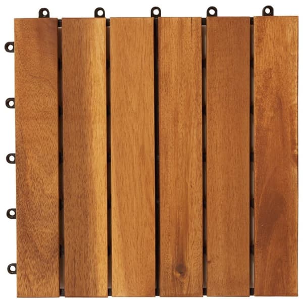 vidaXL 10stk Akasie Terrassefliser 30 x 30 cm Vertikal Mønster