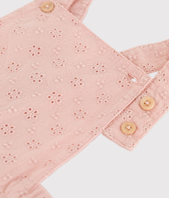 Salopette courte bébé en broderie anglaise