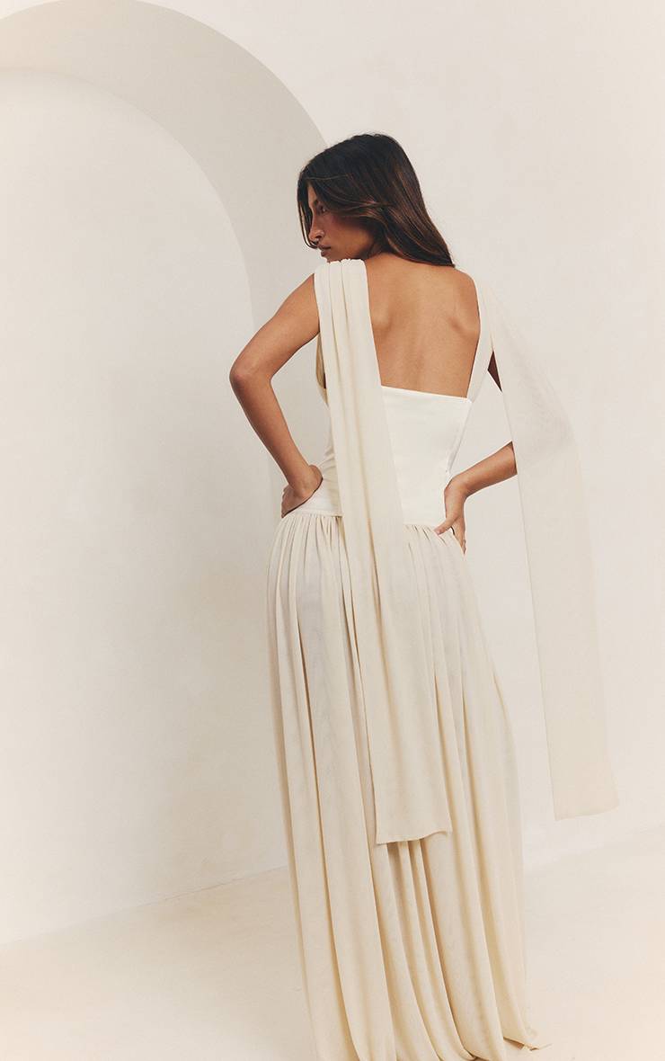 Nude Robe Longue Corset Sans Manches À Décolleté Plongeant En Mesh