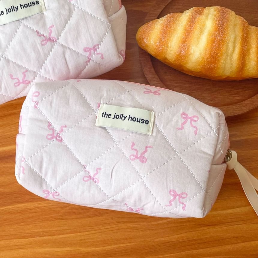 ZenlyHabit - Stoffen etui / make-uptas / clutch met strik