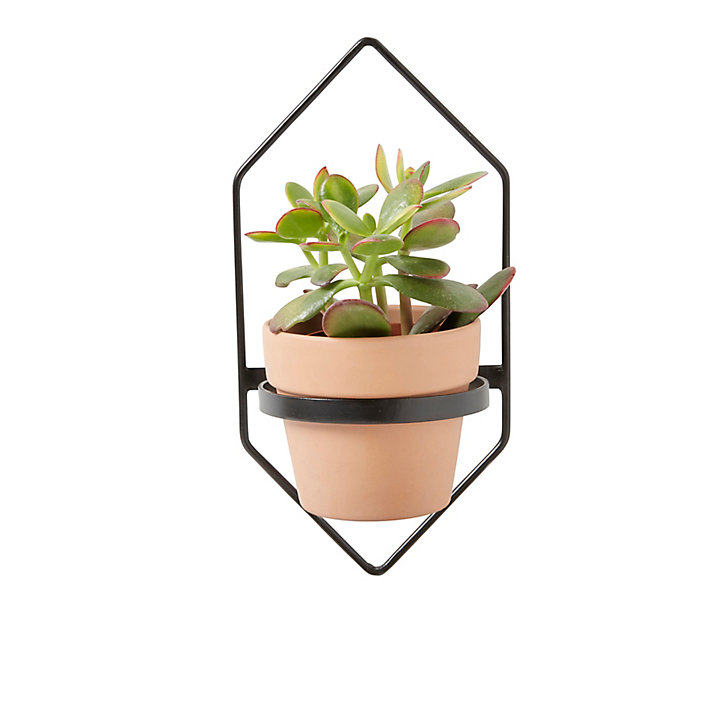 Support pour pot GoodHome noir hexagonal