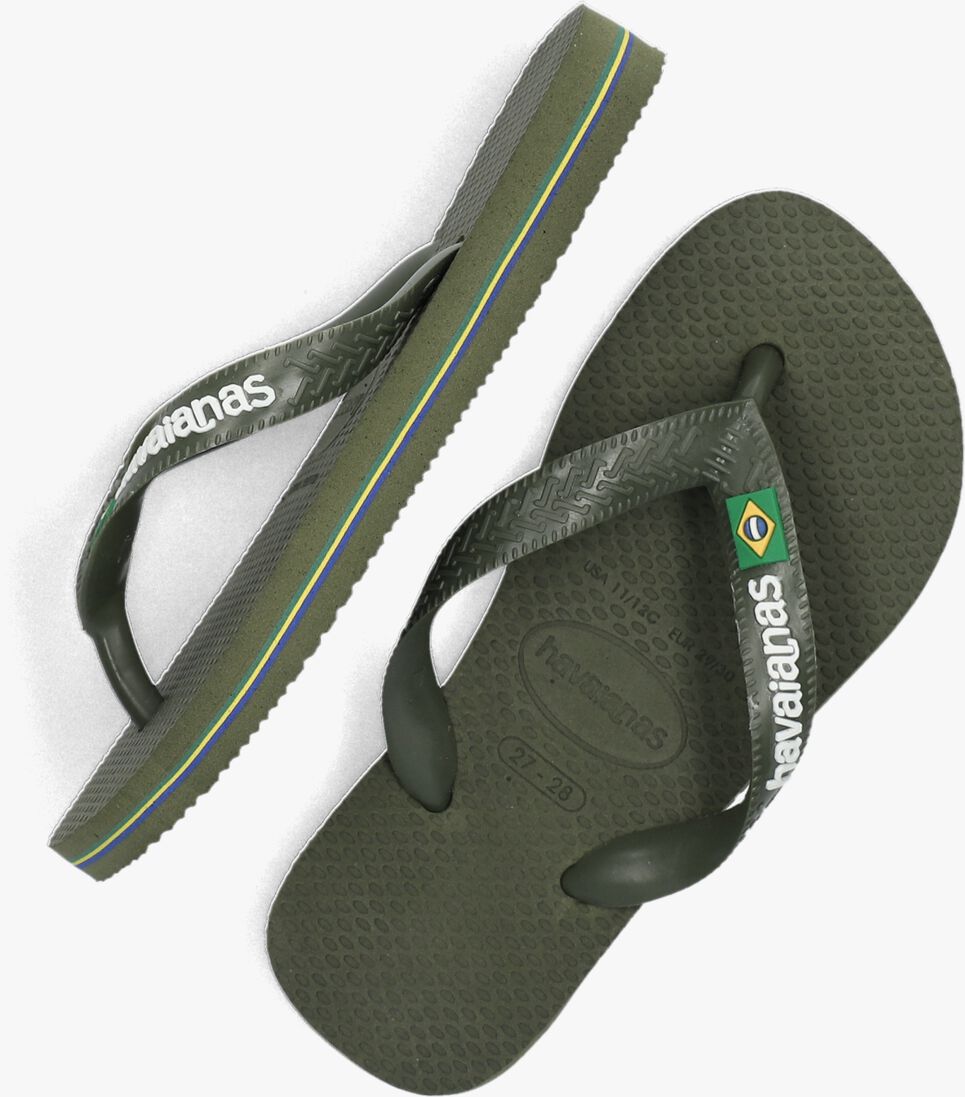 HAVAIANAS groene havaianas teenslippers brasil logo kids