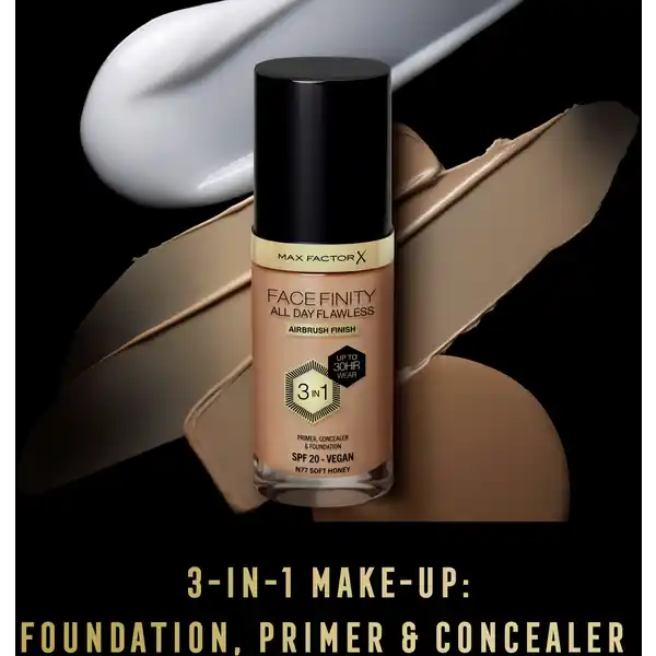 Facefinity All Day Flawless Foundation Farbe N77 Soft Honey