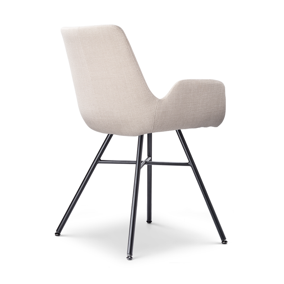 Nolon Noa-Eef Eetkamerstoel Beige - met Armleuning - Zwart