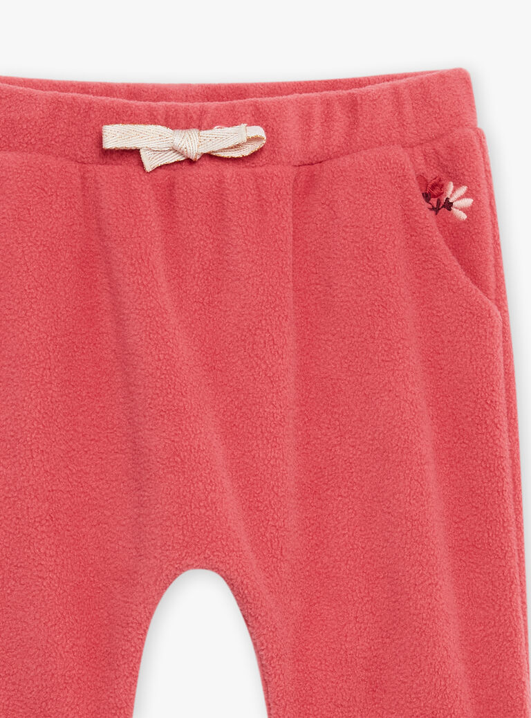 Bas de jogging rose passion en polaire
