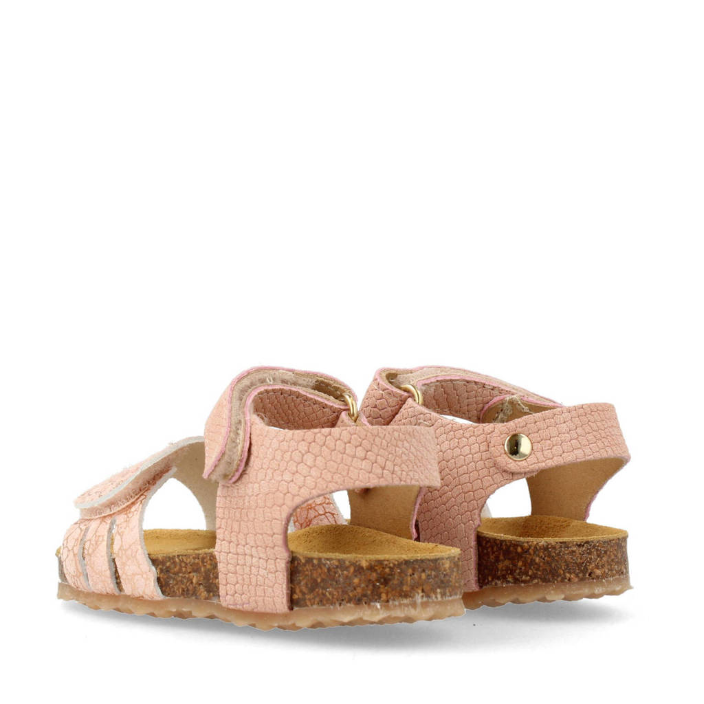 Develab leren sandalen roze
