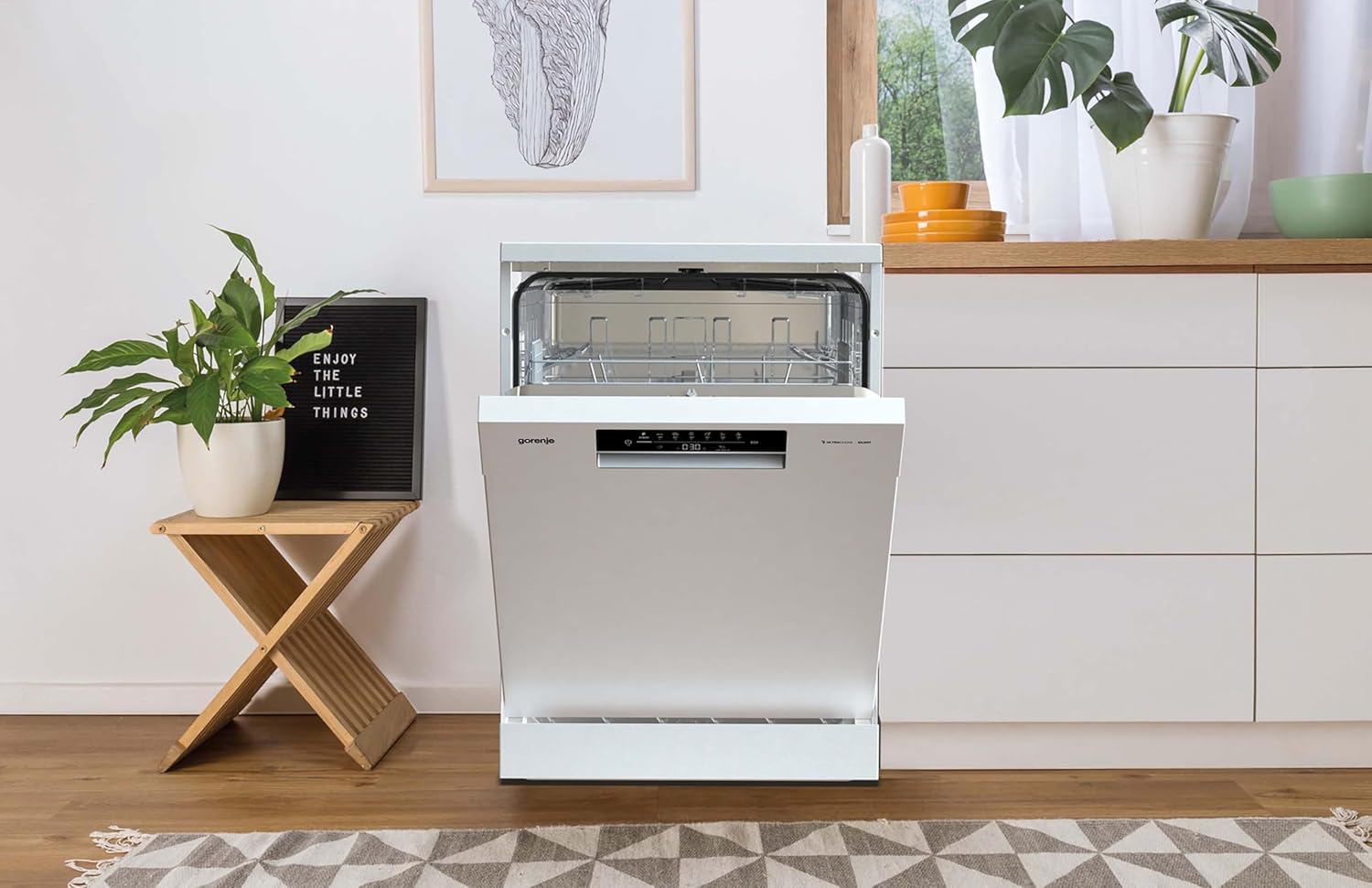 Gorenje GS642E90W Freistehender Geschirrspüler, 60 cm, 13 Maßgedecke, Total AquaStop, vollständiger Überlaufschutz, Hygiene Programm, SpeedWash Funktion, Selbstreinigung, UltraClean Besteckkorb