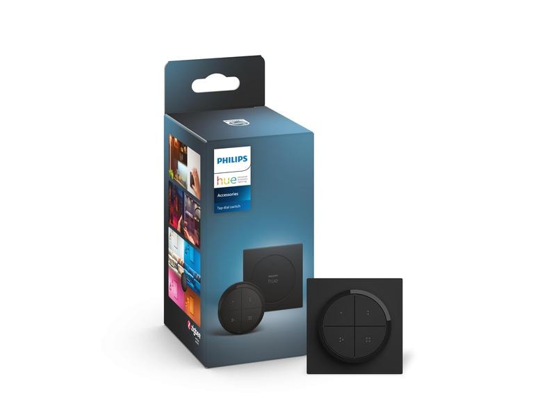Philips Hue Zubehör Tap Dial Schalter, Schwarz, EU Zubehör für Philips Hue Lichtsystem