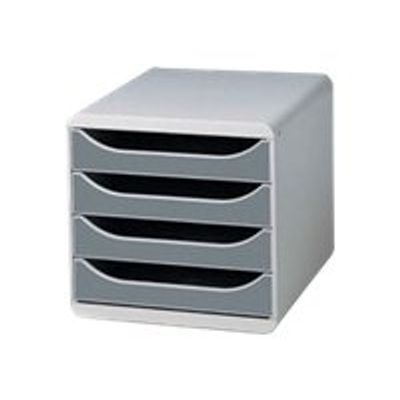 Exacompta BigBox - Module de classement 4 tiroirs - gris/gris