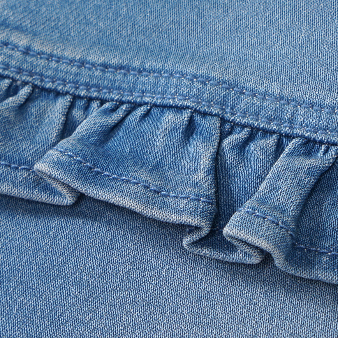 Topomini Baby Jeansjacke mit Blumen-Stickerei blau