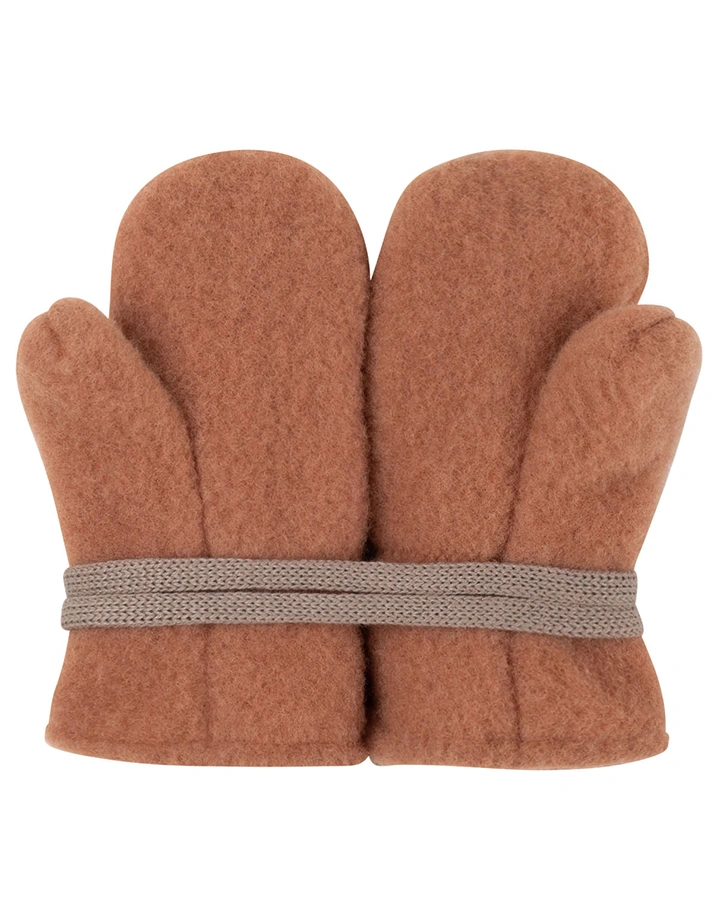 Wollfleece-Fäustlinge BABY in mocha