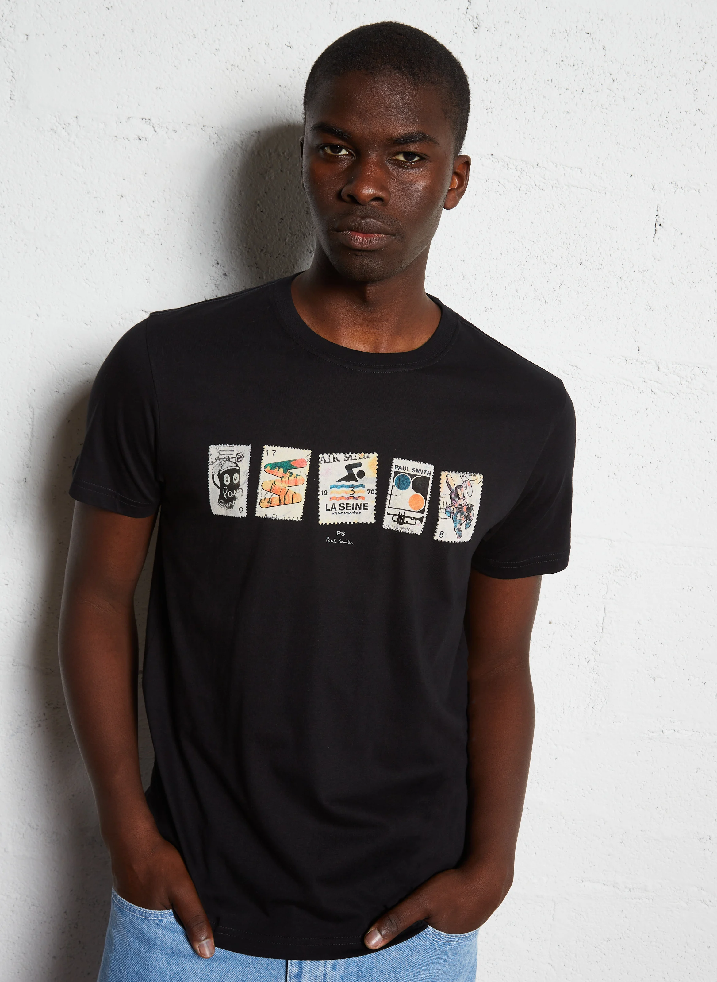 Tee-shirt col rond en coton organique | Noir