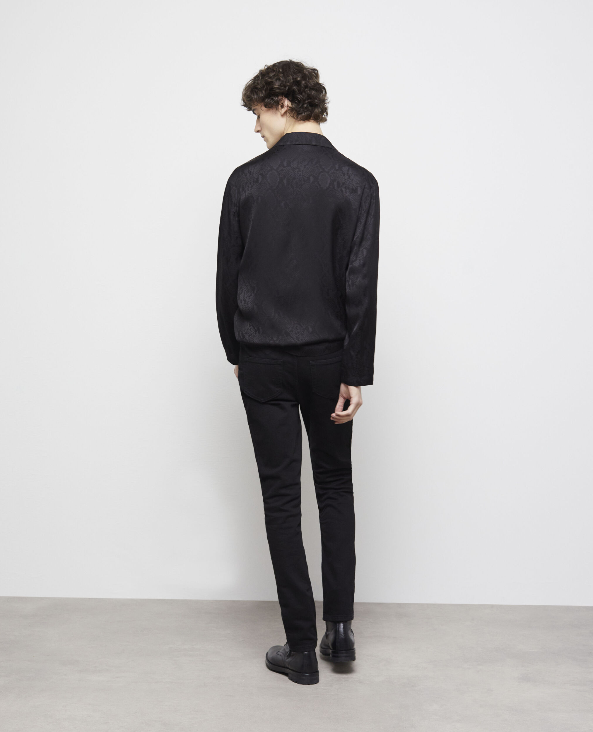 Chemise casual python noir