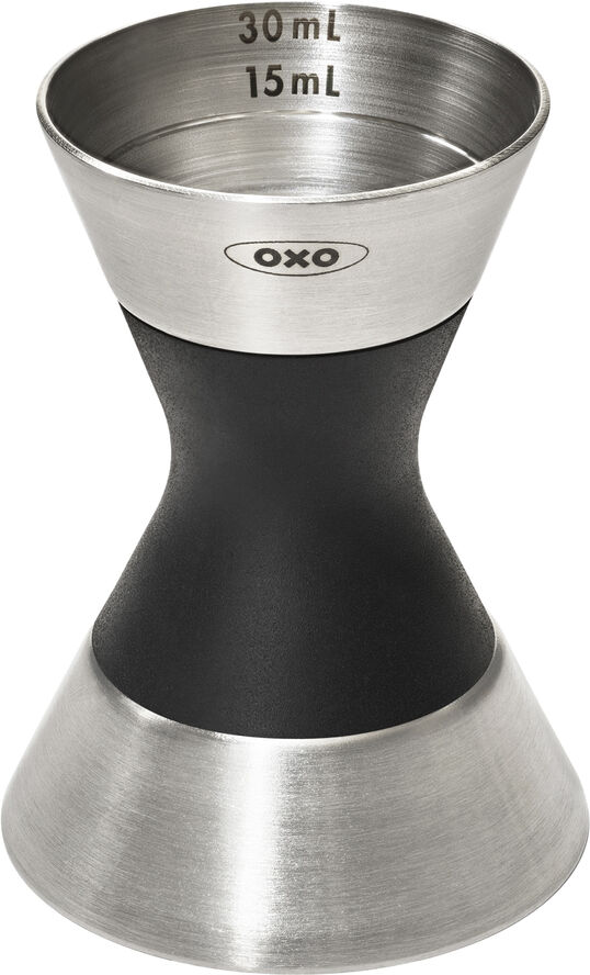 OXO Steel Dobbelt Målebæger Sort, grå