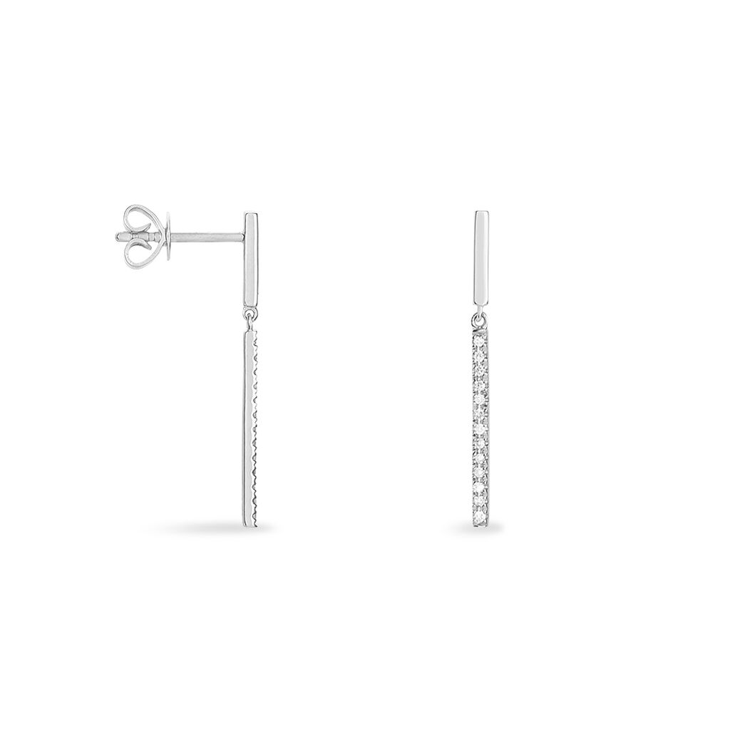 Boucles D'oreilles Puces Alayna Or Blanc Diamant