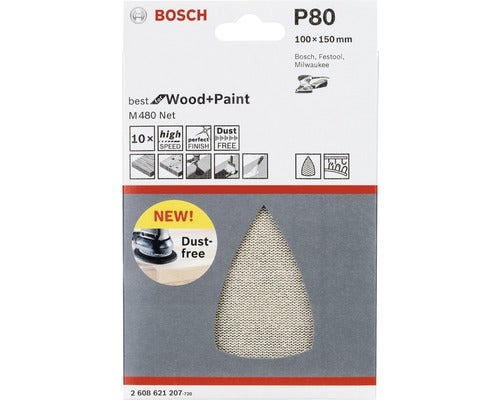 Schuurvel M480 Best for Wood and Paint, verpakking van 10 100x150mm, K80
