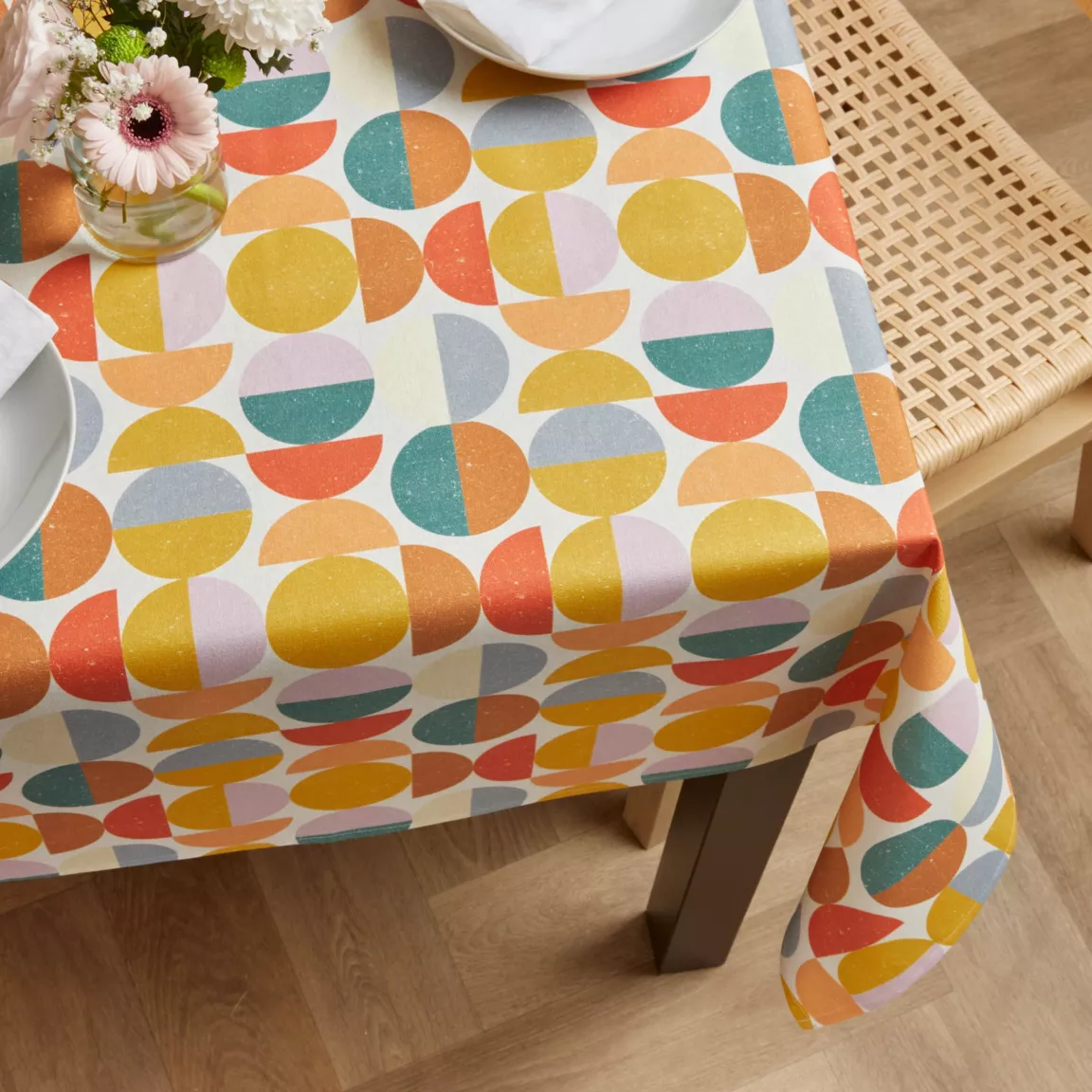 Nappe rectangulaire coton enduit (150 x 250 cm) Brooklyn Multicolore