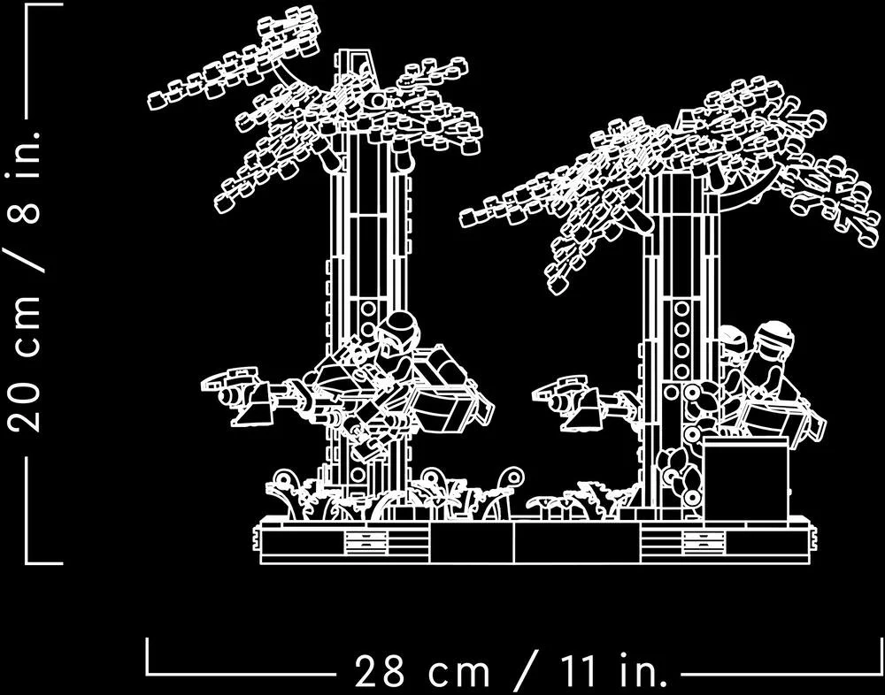 LEGO®STAR WARS™ 75353 - DIORAMA DE LA COURSE POURSUITE EN SPEEDER SUR ENDOR™