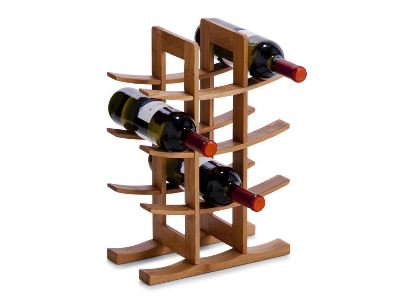 Zeller Present Weinregal für 12 Flaschen, Braun Dekoratives Weinregal