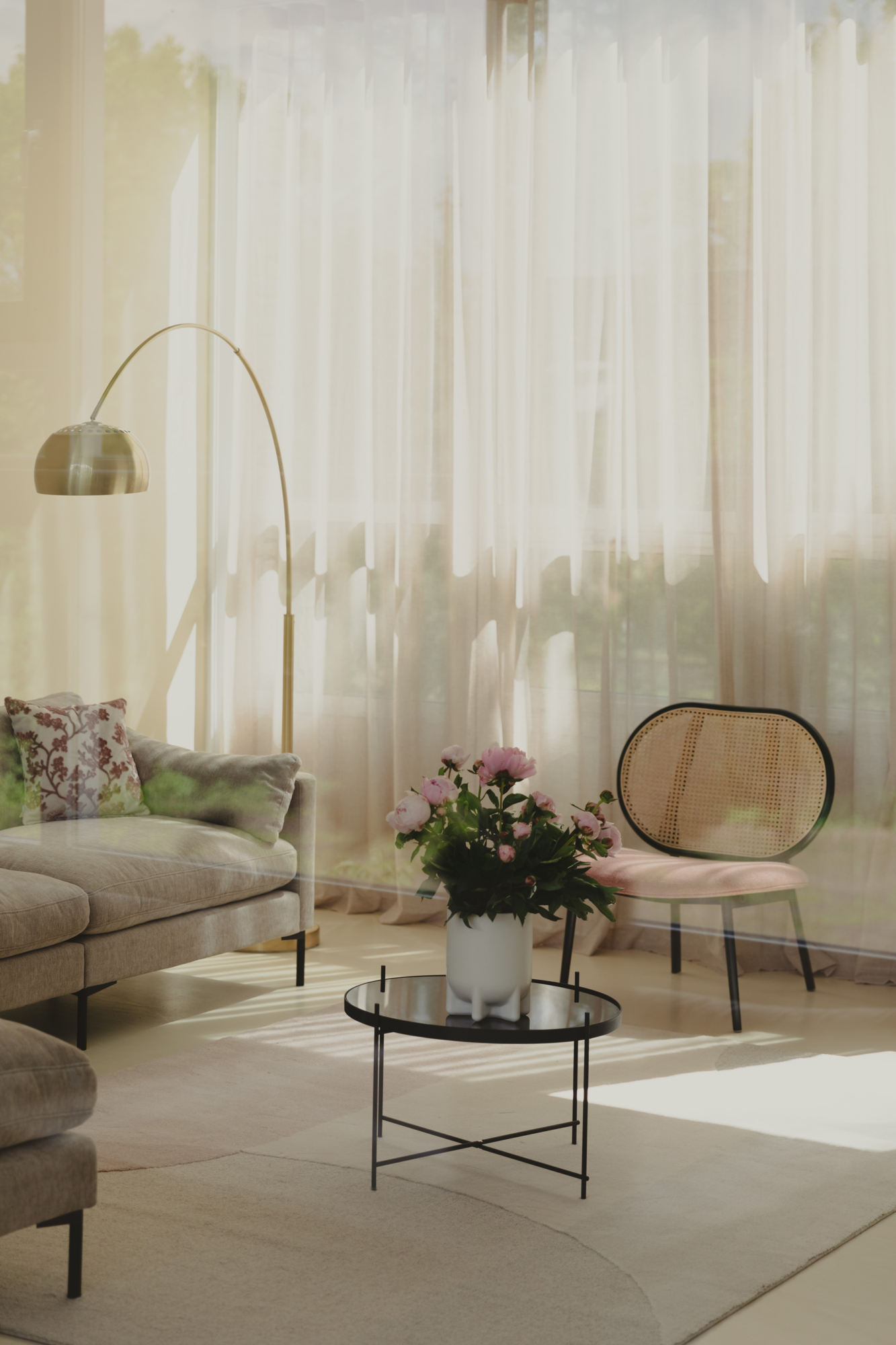 Fauteuil Spike Naturel/Roze