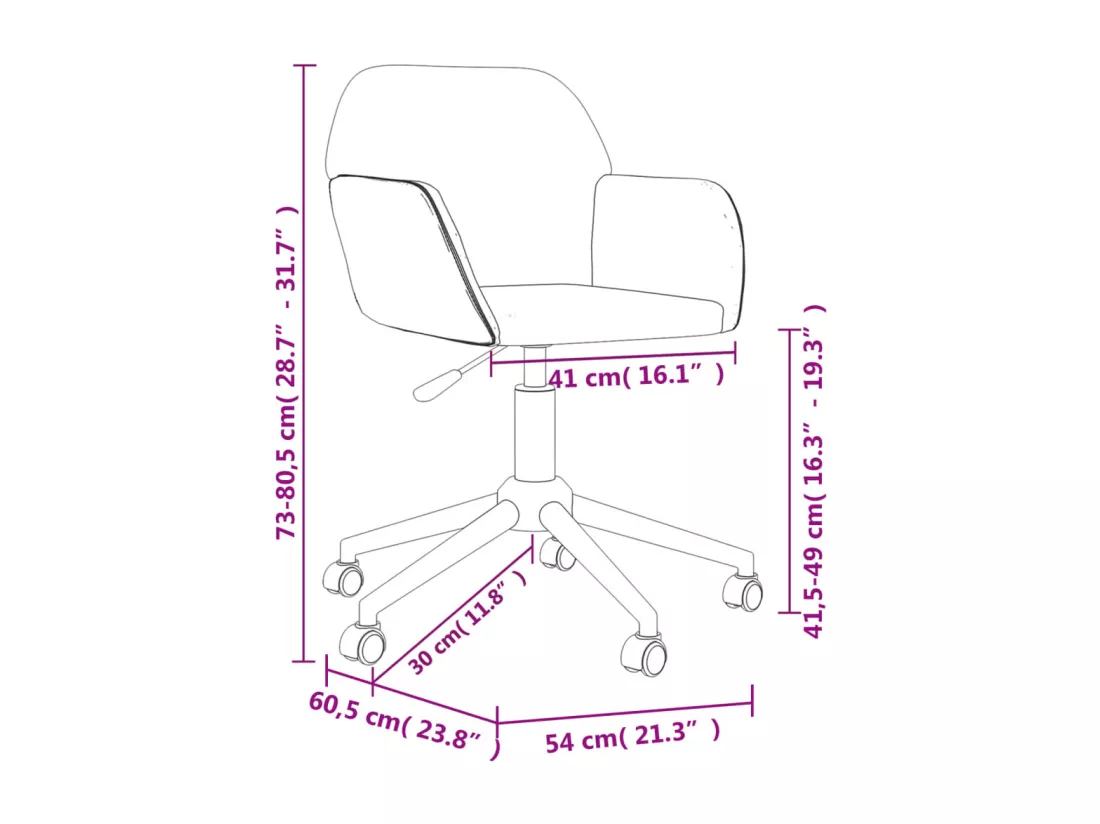 Chaise pivotante de bureau Gris clair Tissu