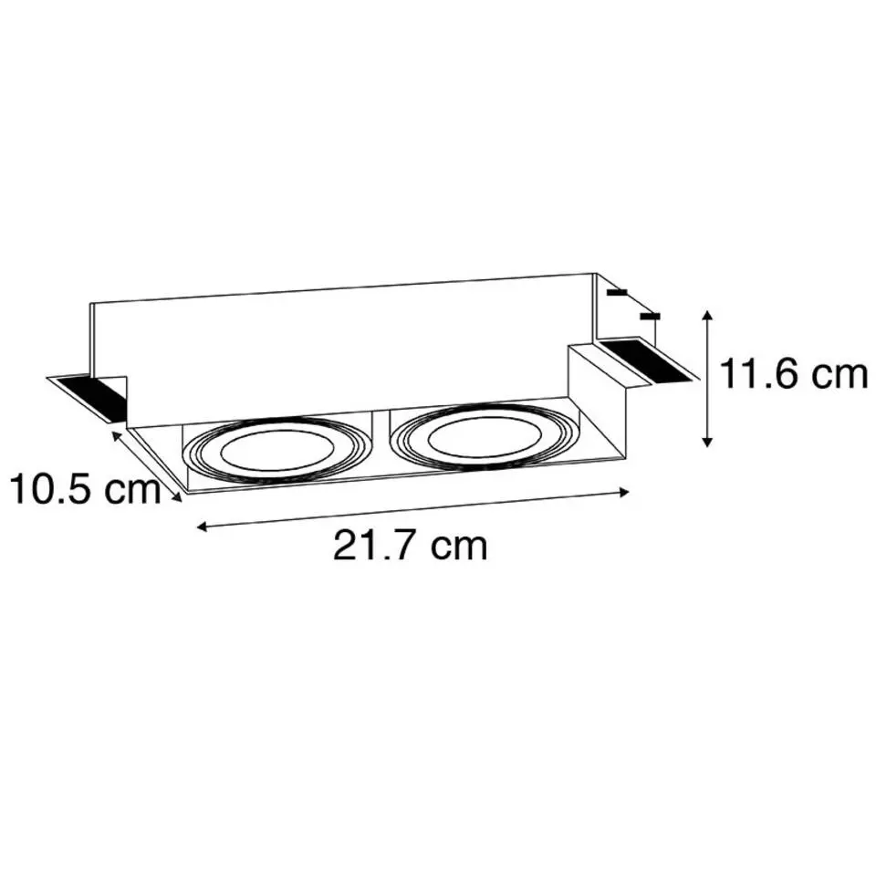 Qazqa inbouwspots oneon trimless 70 zwart gu10