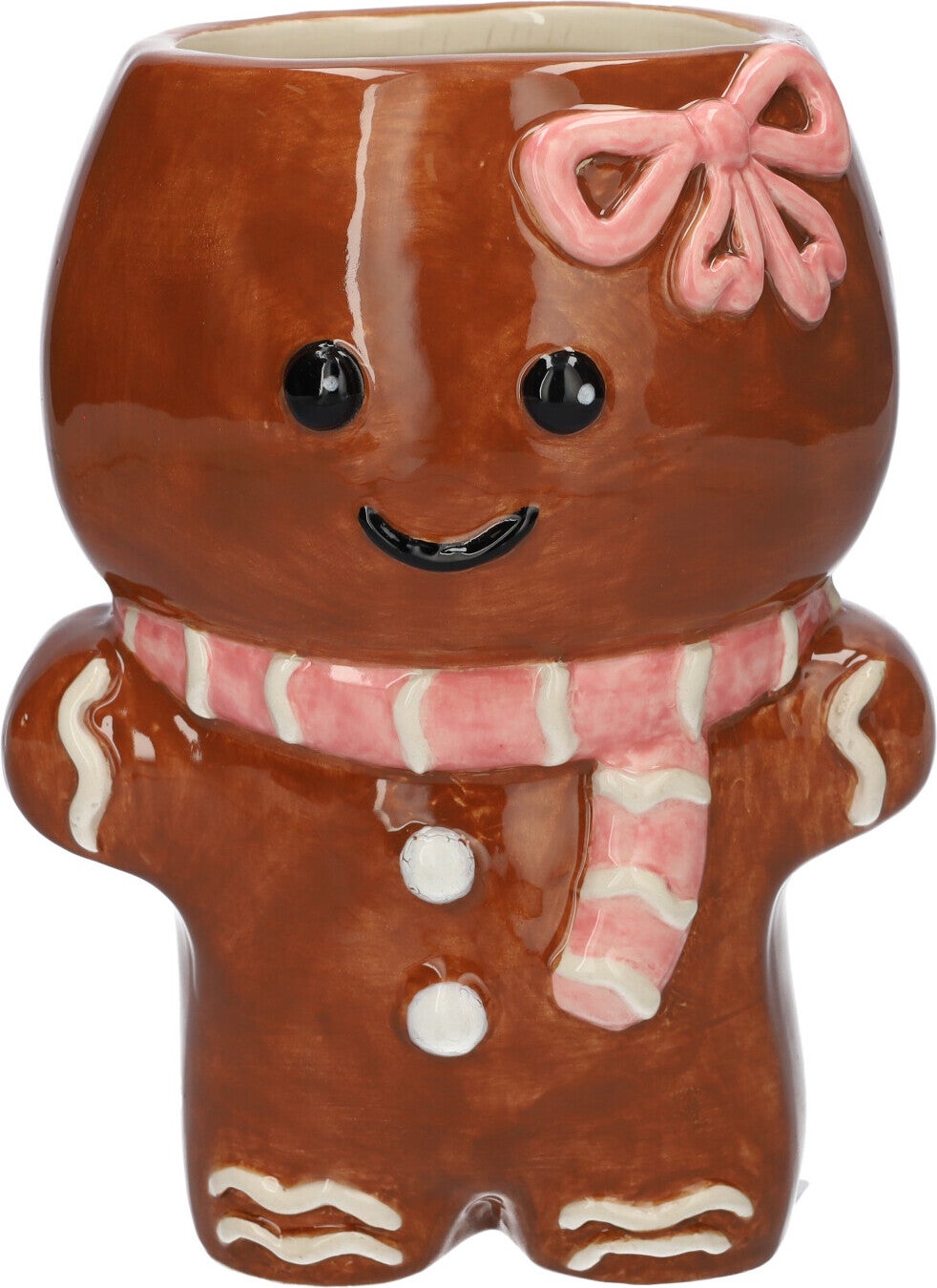 Duif vaas Cookie bruin / roze / wit D 8,6 H 18 cm