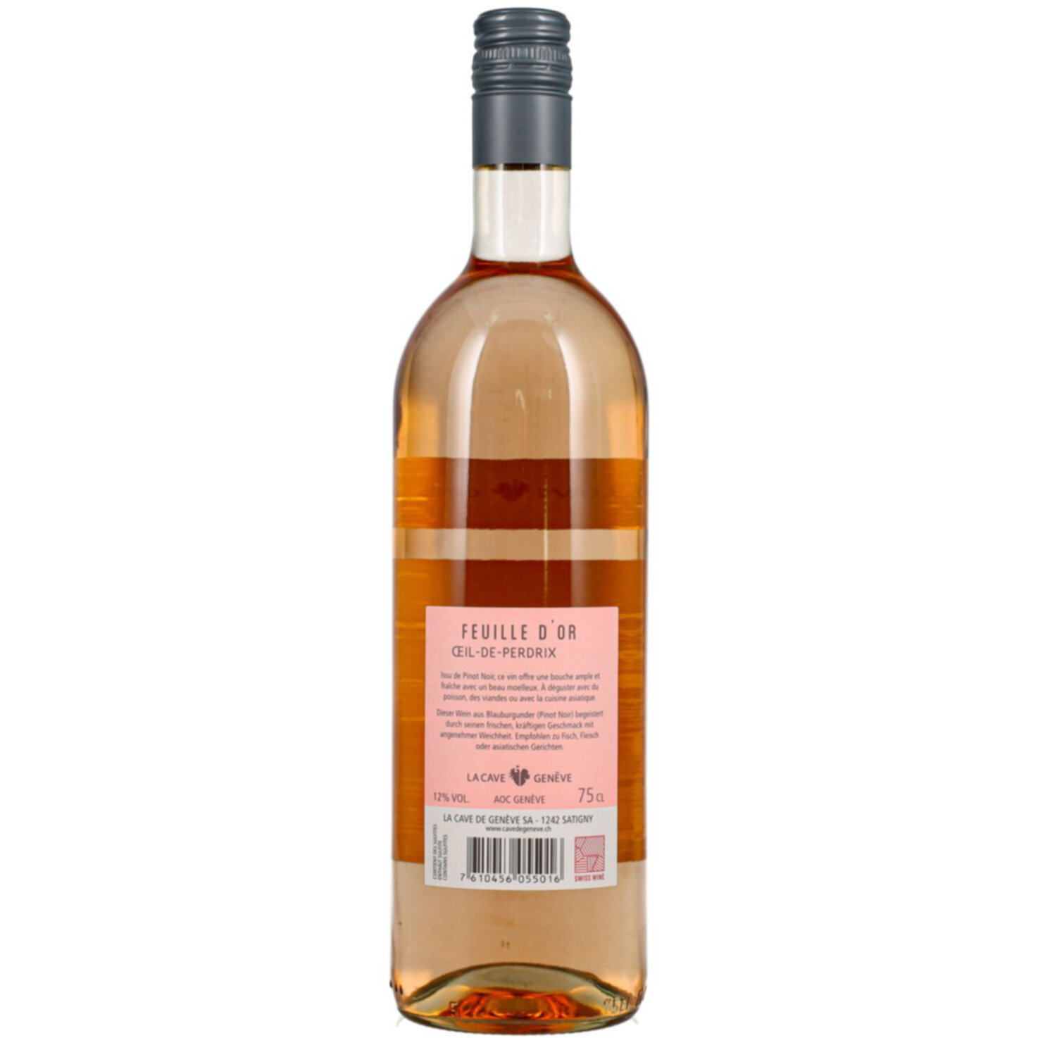Genève AOC Oeil de Perdrix Feuille d'or Cave de Genève -75cl