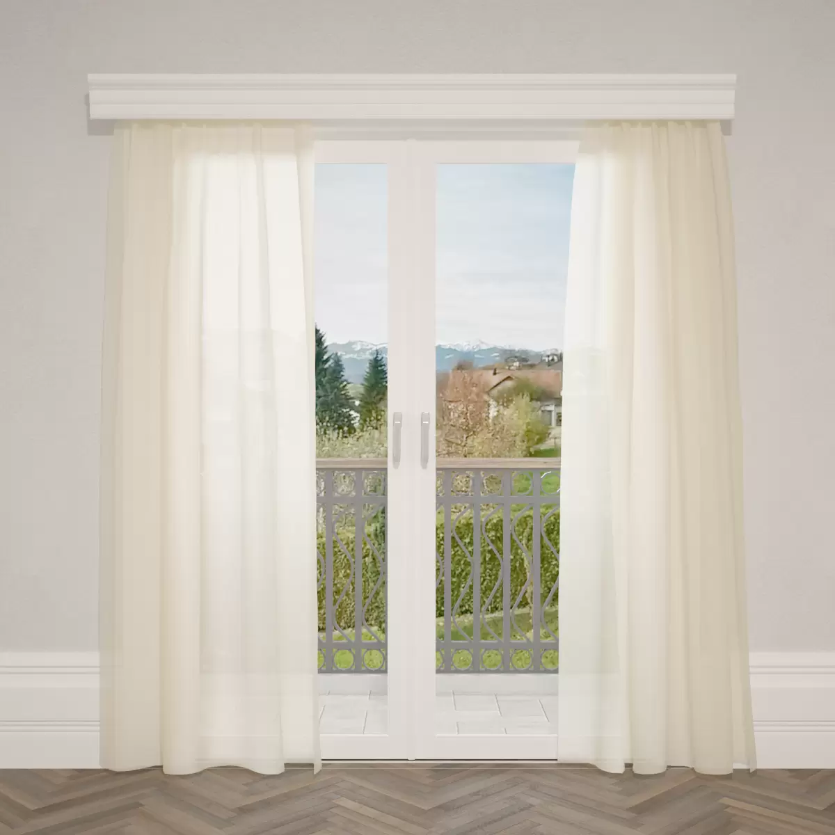 Tagvorhang Mosseline uni Beige
