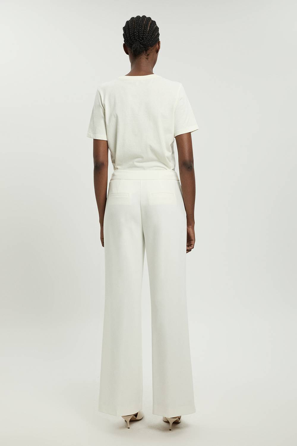 KarenMillen Pantalon Droit Ajusté en Tissu Stretch Compact