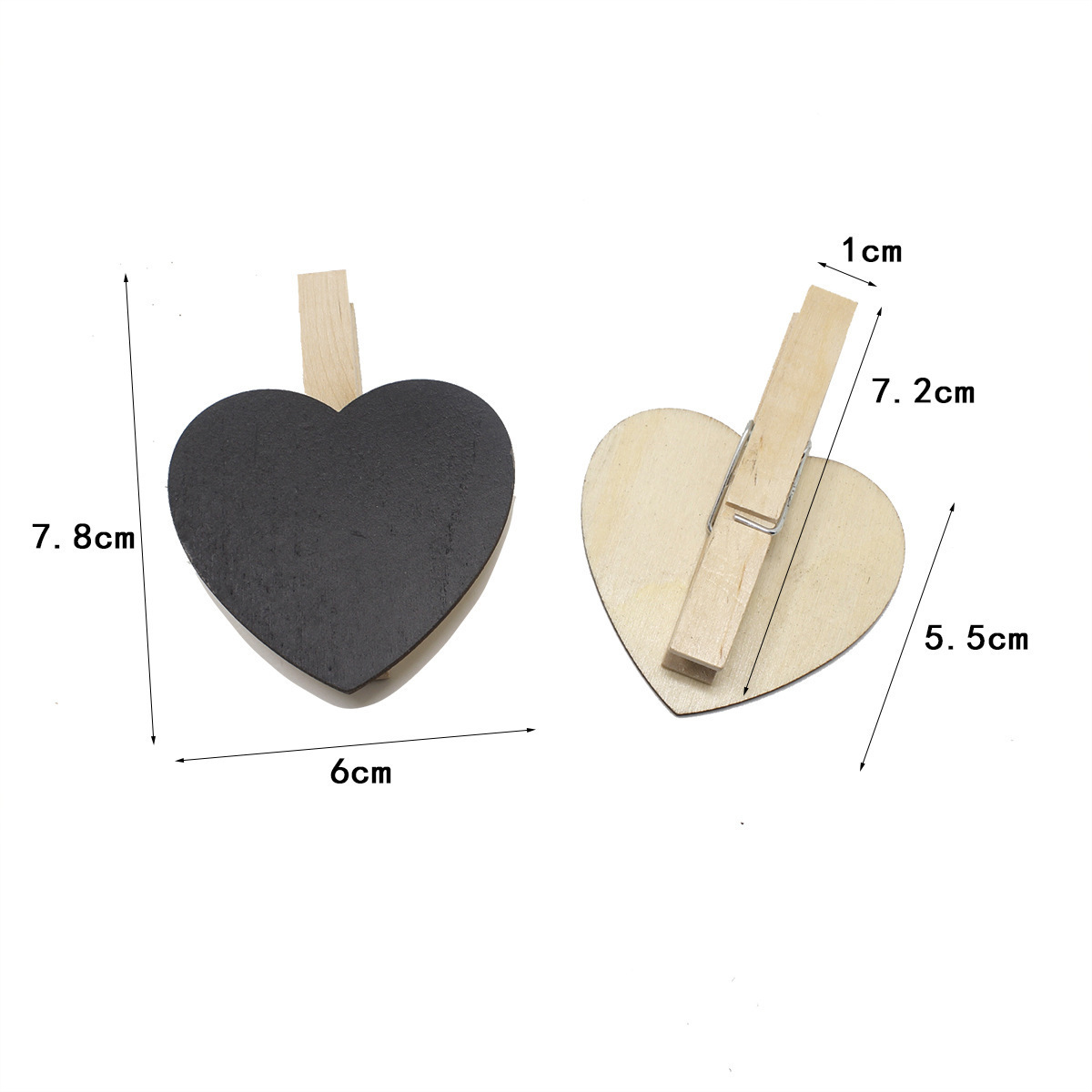 (10er Set) 6cm Holz klammern DIY Bastel Deko Wäscheklammern - Herz
