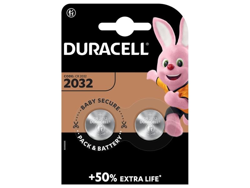 Duracell Knopfzelle Lithium CR2032 , 2 Stück Typ Knopfzelle, 2 Stück
