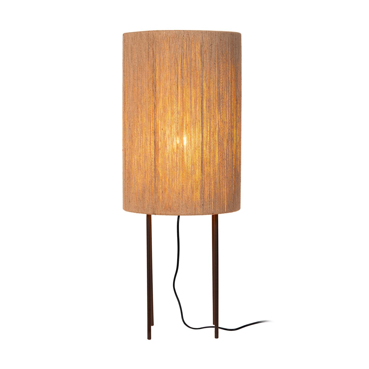 Atmooz Sintra Vloerlamp â Ã30x78cm â Zwart â Jute Kap â E27