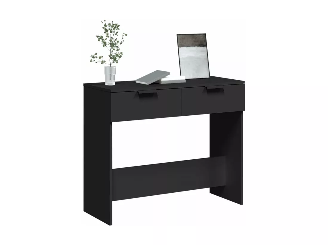 Table console noir 90x36x75 cm bois d'ingénierie