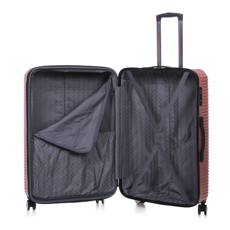 Lot de 3 valises rigides Takai Extensibles 55, 67 et 77 cm Rose gold
