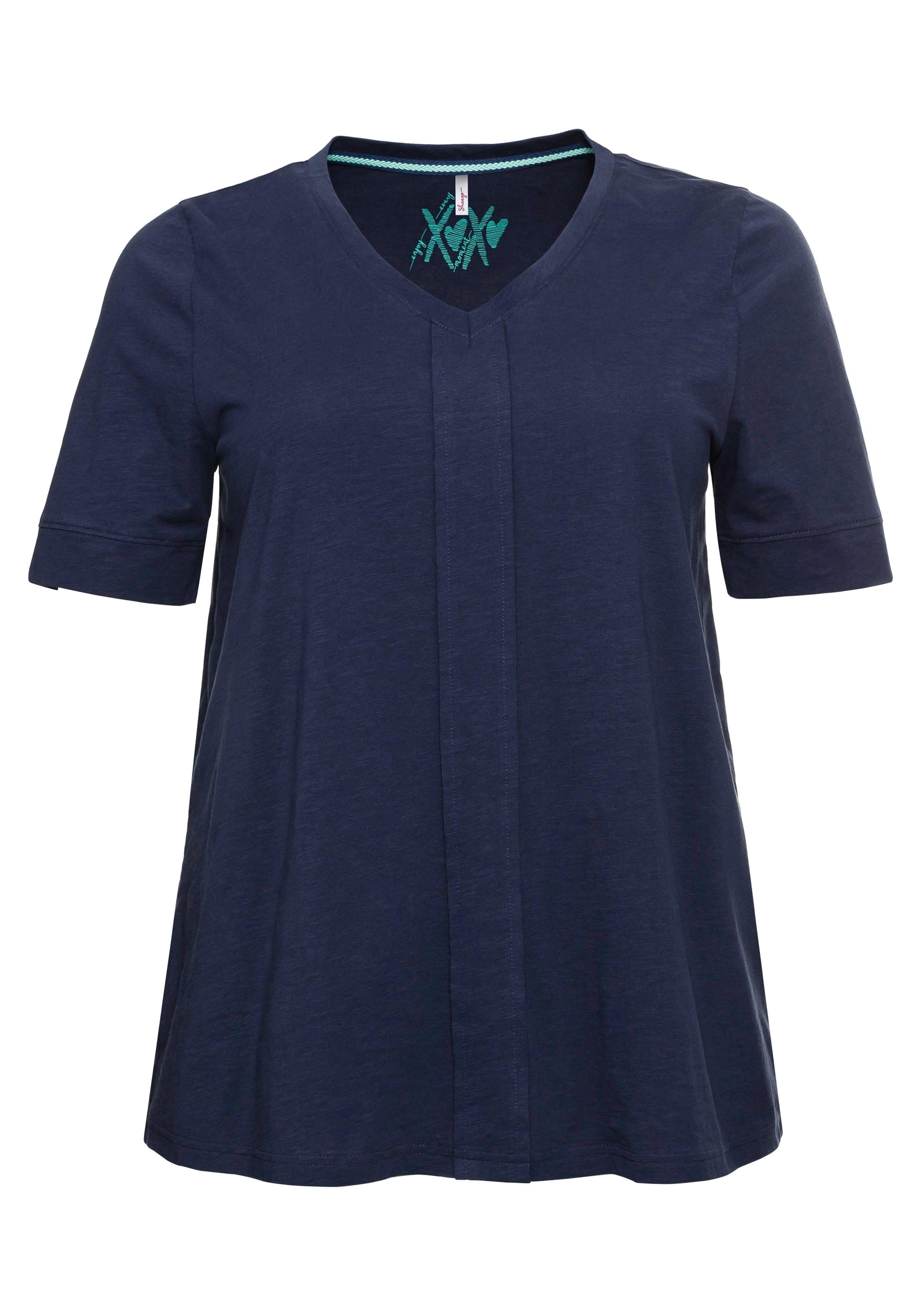 T-Shirt mit gesteppter Falte vorn, aus Jersey