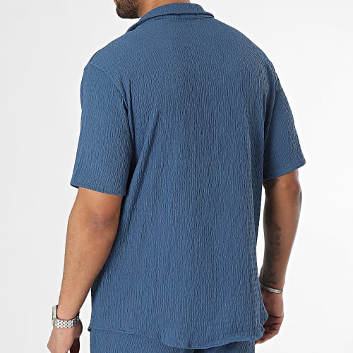 Ensemble Chemise Manches Courtes Et Short Jogging Bleu